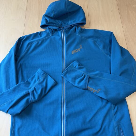 Inov8 VentureLite Mid Hoodie L Blue Full Zip Lightweight Hooded Outerwear - Picture 4 of 10